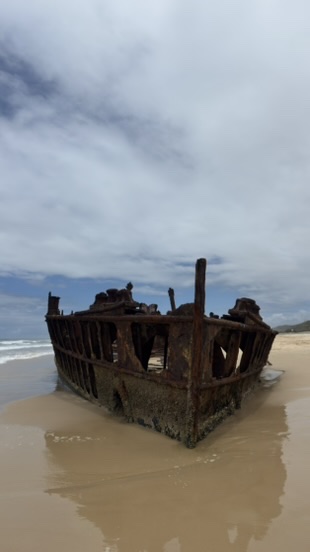 Maheno scheepswrak op Fraser Island strand